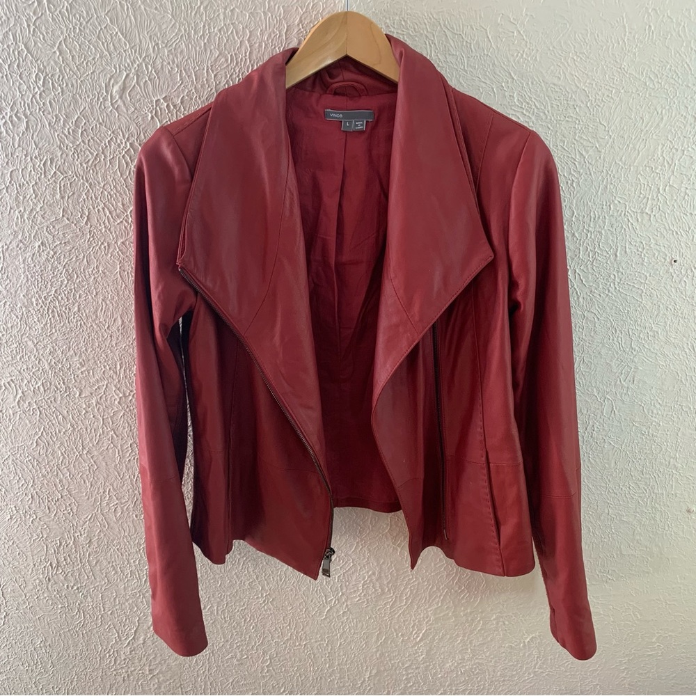 Vince Red Leather Jacket
